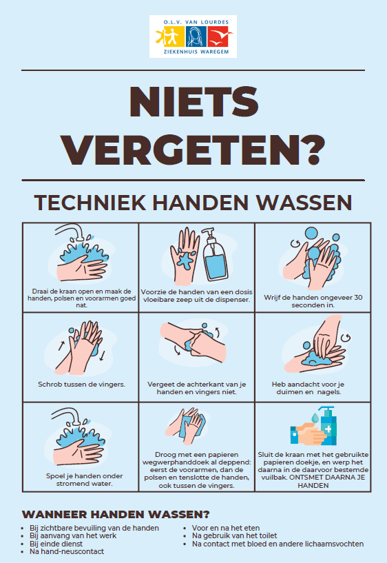 affiche techniek handen wassen